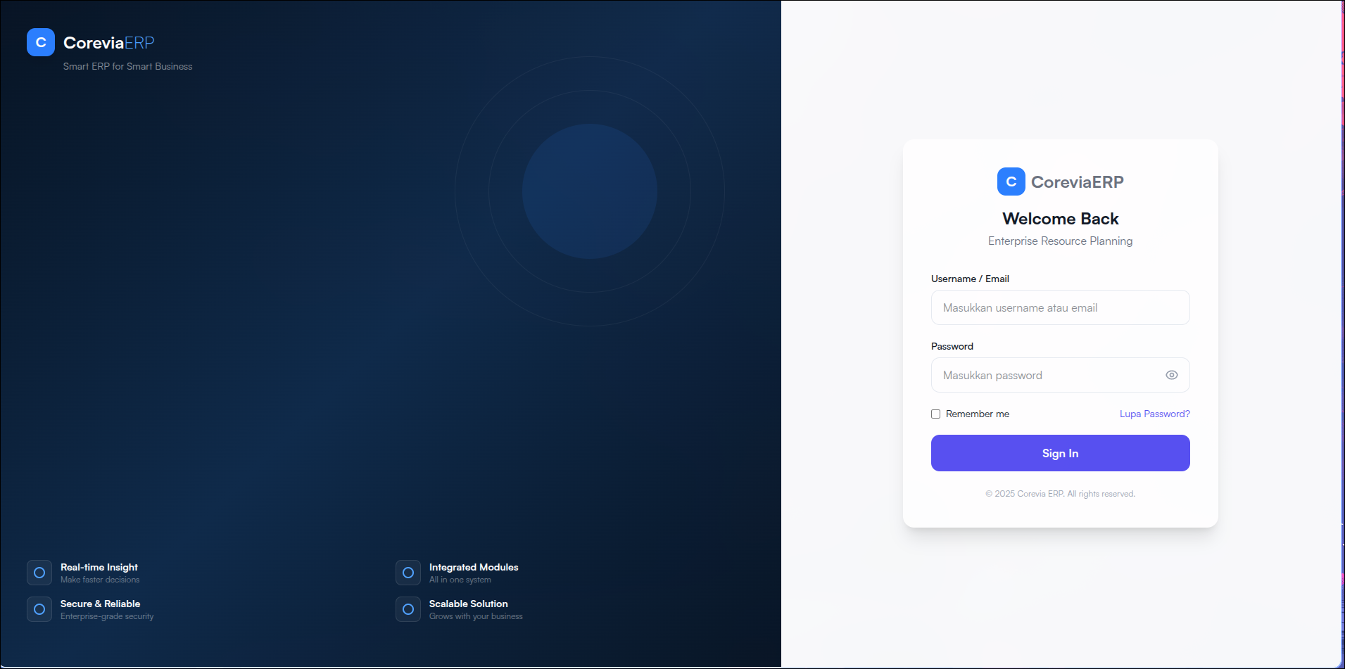 Preview Corevia ERP